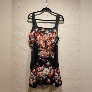 Urban Outfitters - Floral Angel Print Dress Mini Dress with Bows NWT